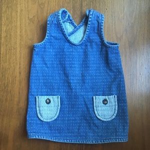 Hanna Andersson denim dress with woven dot